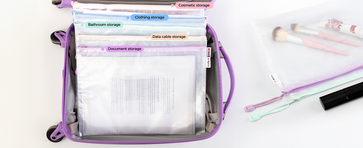 zipper pouches for organizing