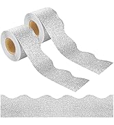 131Ft Silver Glitter Bulletin Board Borders Silver Scalloped Bulletin Board Trims Shiny Decorativ...