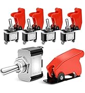 Nilight 90014E Heavy Duty Rocker Toggle Switch 12V 20A Red Cover SPST ON/Off 2Pin Car Truck Boat-...