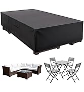 DUMOS Patio Furniture Cover, Rectangular Heavy Duty 600D Waterproof & UV Resistant Outdoor Covers...