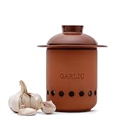 Monkey Business – Garlic Keeper – Terracotta Garlic Storage Container with Separate Ventilated Co...