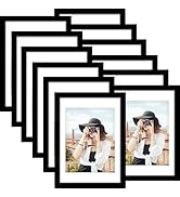 Picrit 10x14 Picture Frame Set of 12, Display 8x12 with Mat or 10x14 Without Mat, Photo Frames fo...