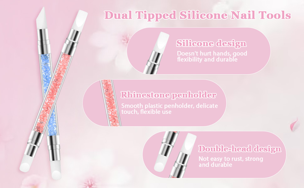 Silicone Head Acrylic Handle Nail Art Brushes