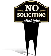 No Soliciting Outdoor Metal Yard Sign for Home, House and Business | Stylish Laser Cut | Made wit...