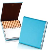 ZHOMA Portable Slim Leather Cigarette Case with Magnetic, Metal Cigarette Carrying Box for Hold 1...