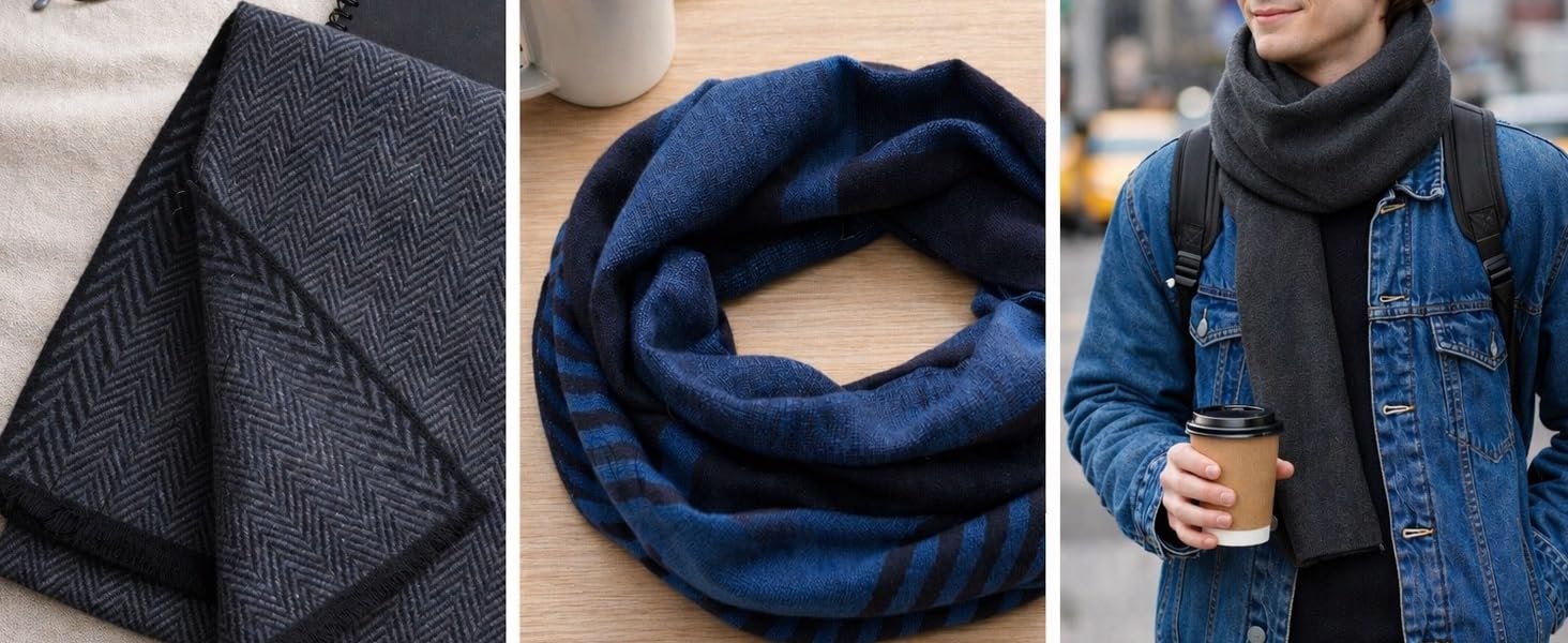 fullron men winter warm soft long scarf