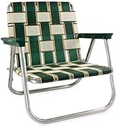 Lawn Chair USA Webbing Chair (Low Back Beach Chair, Charleston with Green Arms)