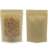 PABCK Clear Front Stand Up Airtight Brown Kraft Paper for Zip Food Storage Lock Bags Reclosable S...