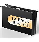 Extra Capacity Legal Size Hanging File Folders,12 Pack Reinforced Plastic Hanging Folder, Heavy D...