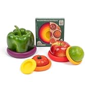 Food Huggers 5pc Reusable Silicone Food Savers | BPA Free | Plastic Free Food Storage | Dishwashe...