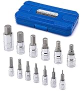MIXPOWER 13 Piece Hex Bit Socket Set, S2 Steel Bit Socket Tool Kit, Metric, 2mm-14mm, Allen Bit S...