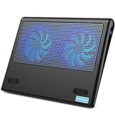 TECKNET Laptop Cooling Pad, Portable Ultra-Slim Laptop Cooler, Gaming Cooling Pad Stand with 2 US...