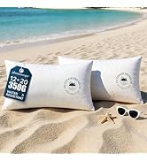 Phantoscope 12x20 Outdoor Pillow Inserts - Pack of 2 Outdoor Lumbar Pillows Waterproof Down Alter...
