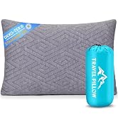 1 MIDDLE ONE Travel Pillow for Sleeping Camping, Memory Foam Small Pillow with Breathable Cover f...