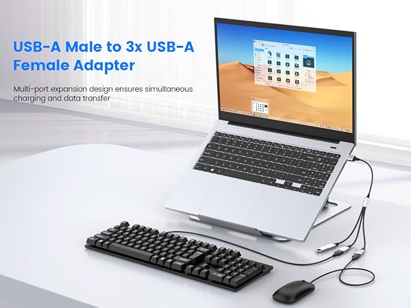 usb splitter 1 male to 3 female