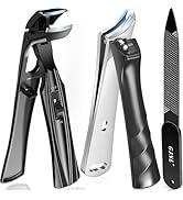 Nail Clippers for Men Thick Nails - Angled Head Toenail Clipper with Catcher for Seniors, Sharp I...