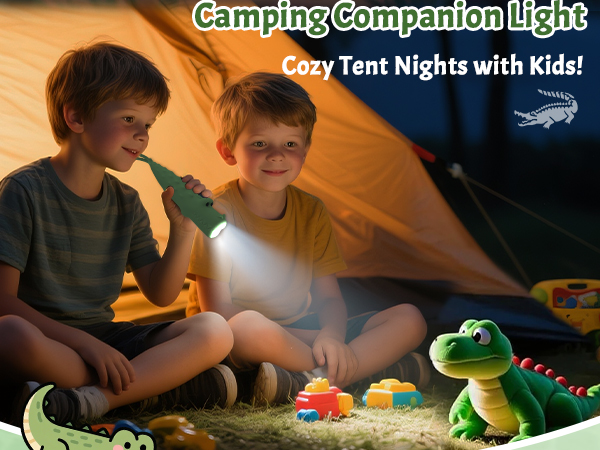 CoolGift Mart Silicone Crocodile Kids Toddler Flashlight
