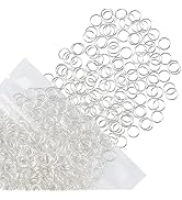 Uniclife 8 mm Silver Jump Rings for Jewelry Making Open Single Loops Mini Ring Connectors for Key...