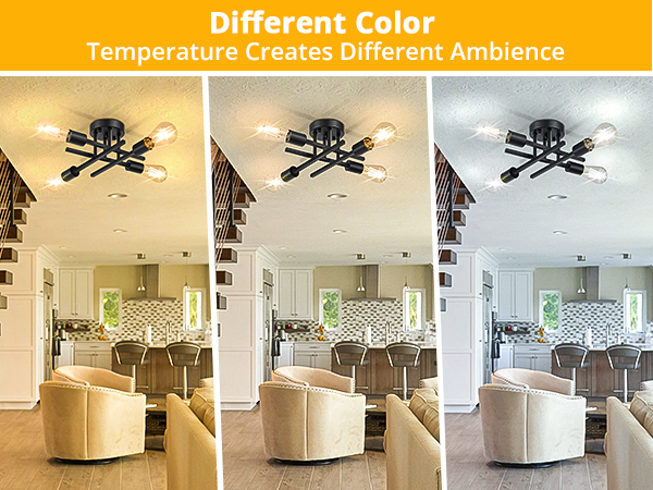 diffrent color lighting with ceiling light fixture