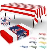misaya 3 Packs Striped Disposable Table Cloth, 54 x 108 Inch Waterproof Rectangle Tablecloth, Lea...