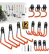Donext 12 Pack Garage Hooks Heavy Duty, Steel Utility Garage Storage Hooks, Wall Mount Hanger Org...