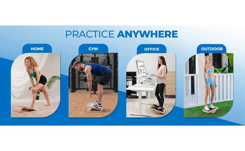 3-in-1 slant, balance and wobble board for versatile training anywhere