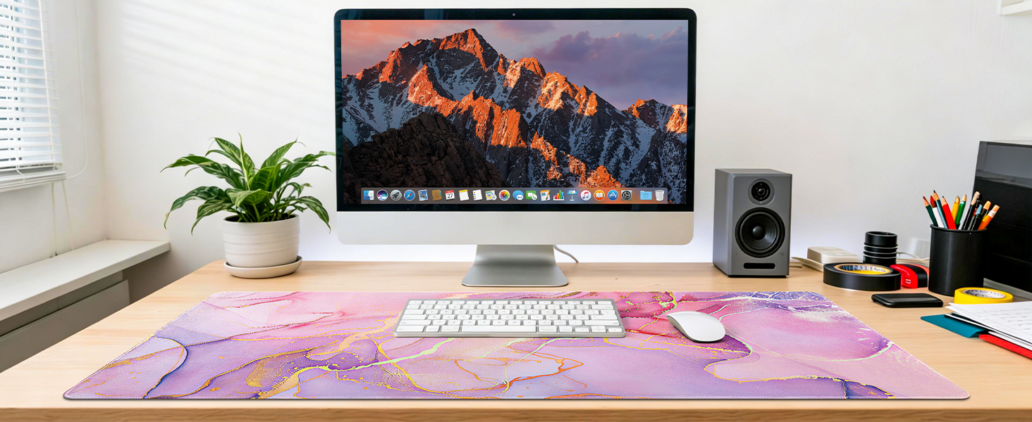 purple desk mat