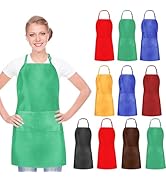 Nymmoata 10/20 PCS Plain Bib Aprons Bulk, Adjustable Colorful Aprons with 2 Pockets for Painting ...