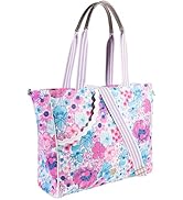 Lilly Pulitzer Pink and Blue Pickleball Bag for Women with Storage for 2 Paddles, Zipper Pocket, ...