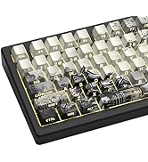 Womier PBT Keycaps Set 130 Keys, Custom White Japanese Keyboard Doubleshot Dye Sub Side Print Shi...