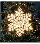 LAMPHOME Lighted Snowflake Christmas Window Silhouette Decoration Christmas Lights for Christmas,...