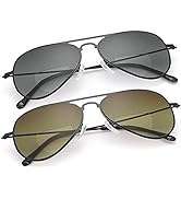 Vepiant 2 Pack Aviator Bifocal Reading Glasses UV400 Protection Sunglasses Outdoor Readers Drivin...