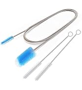 Flexible Drain Brush,Nylon Cleaner Double Ended Elastic Hose Pipe 67-inch and 2 PCS 8.2-inch Stra...