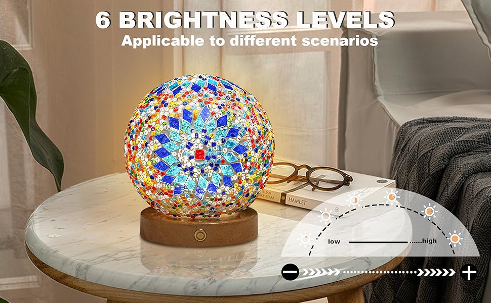 Colorful glass Turkish Moroccan table lamps Mosaic mosaic light Bohemian living room bedroom