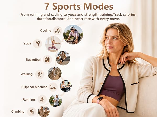 7 Sports Modes smart watch