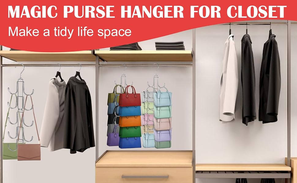 purse organizer closet hanger