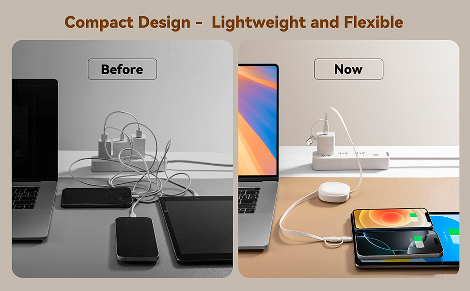 5 in 1 Retractable multi charing cable