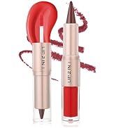 AIUEO 2-in-1 Lip Liner and Lip Gloss Set, Double-Ended Matte Lip Combo Set for Black Women, Long-...