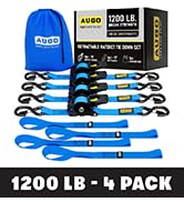 AUGO Retractable Ratchet Straps | 4 Heavy Duty Ratchet Straps Self Retractable Tie Down Straps wi...