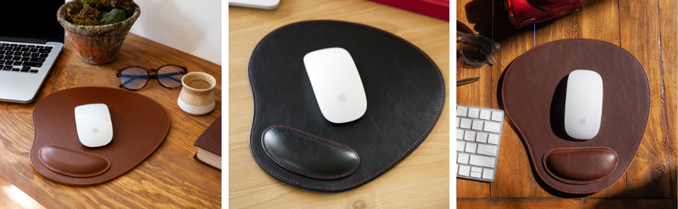 Londo Oval Leather Mouse Pad