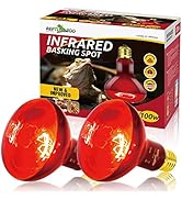 REPTI ZOO 2 Pack Infrared Heat Lamp, 100W Reptile Heat Emitter Infrared Basking Spot Light, Red H...