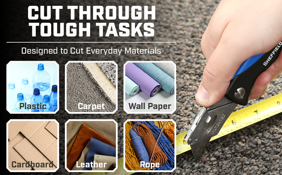Cuts Through Drywall, Carpet, Vinyl Flooring, Insulation, Plastic Sheeting, and More