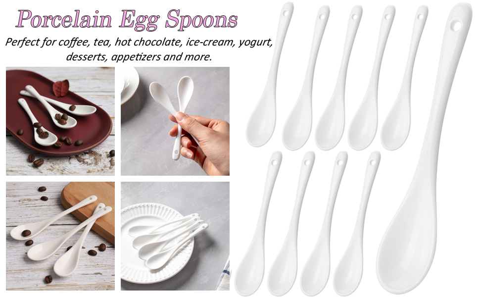 White Long Handle Ceramic mixing spoon ?