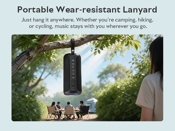 Portable bluetooth speaker, suitable for camping, parties, pools, cycling,bathrooms, etc.