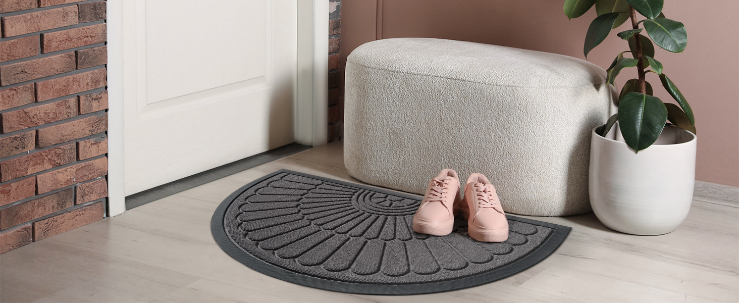 half round front door mat outside doormat