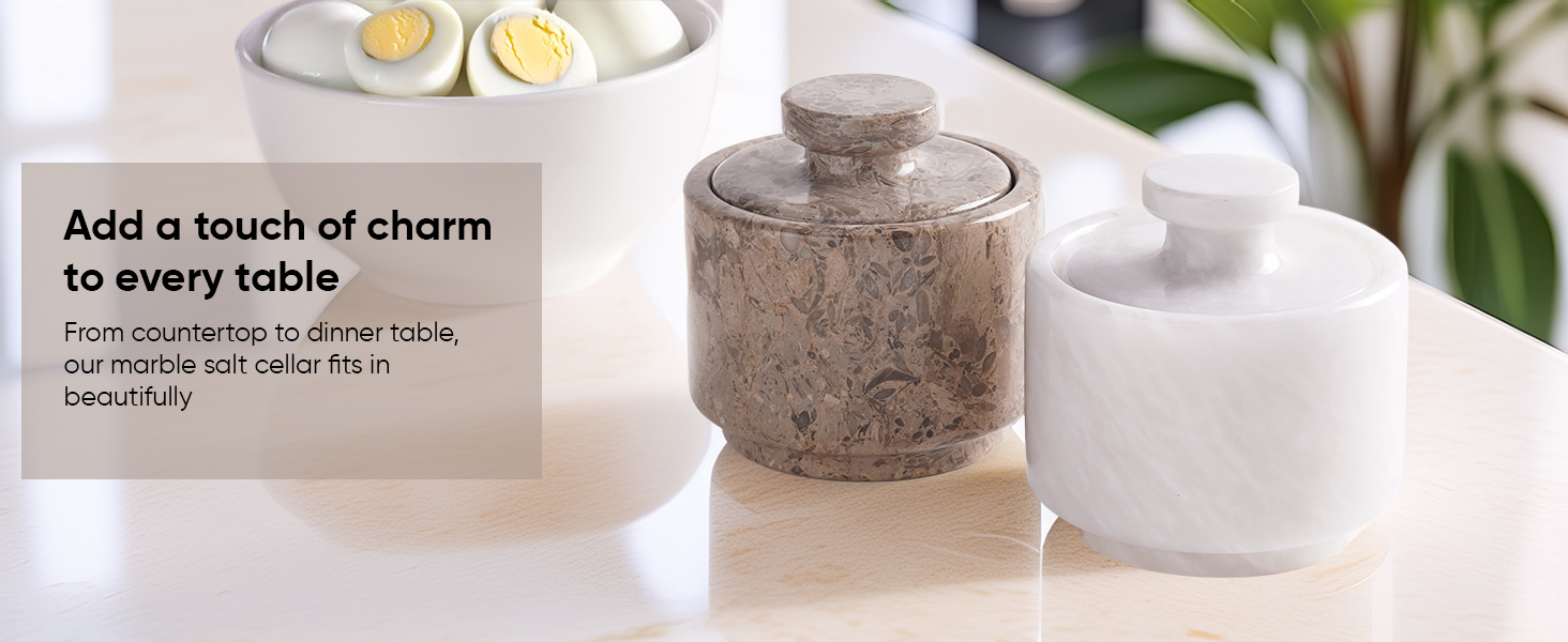 salt box with lid; salt box; marble salt cellar