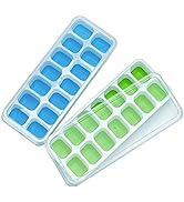 Ice Cube Trays, Silicone Ice Tray Easy-Release and Flexible 14-Ice Trays with Spill-Resistant Rem...