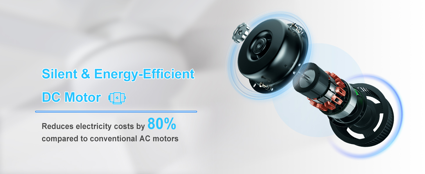 ceiling fan with quite dc motor