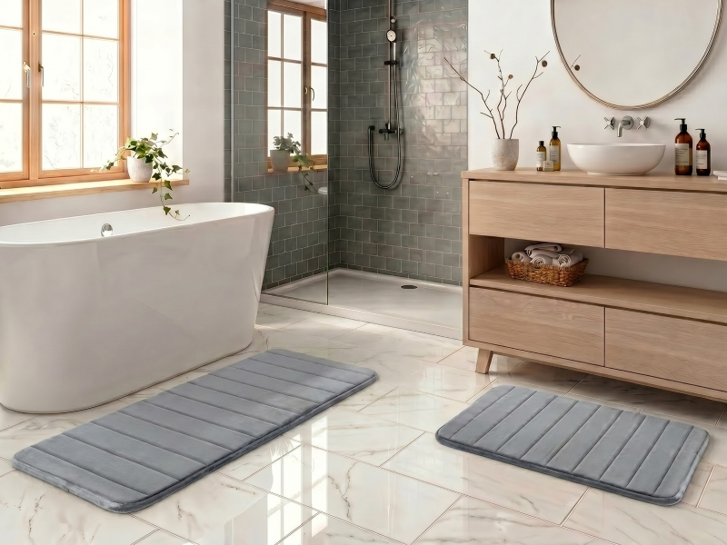 bathroom rugs, striped memory foam bath mat, bathroom mat quick dry