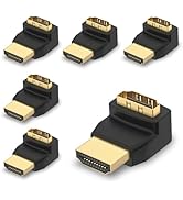 VCE HDMI 270 Degree Adapter 6-Pack, Right Angle HDMI Adapter Male to Female L-Shape Connector wit...